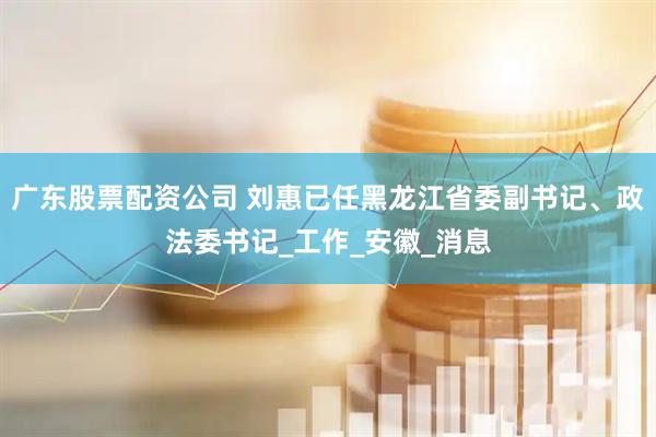 广东股票配资公司 刘惠已任黑龙江省委副书记、政法委书记_工作_安徽_消息